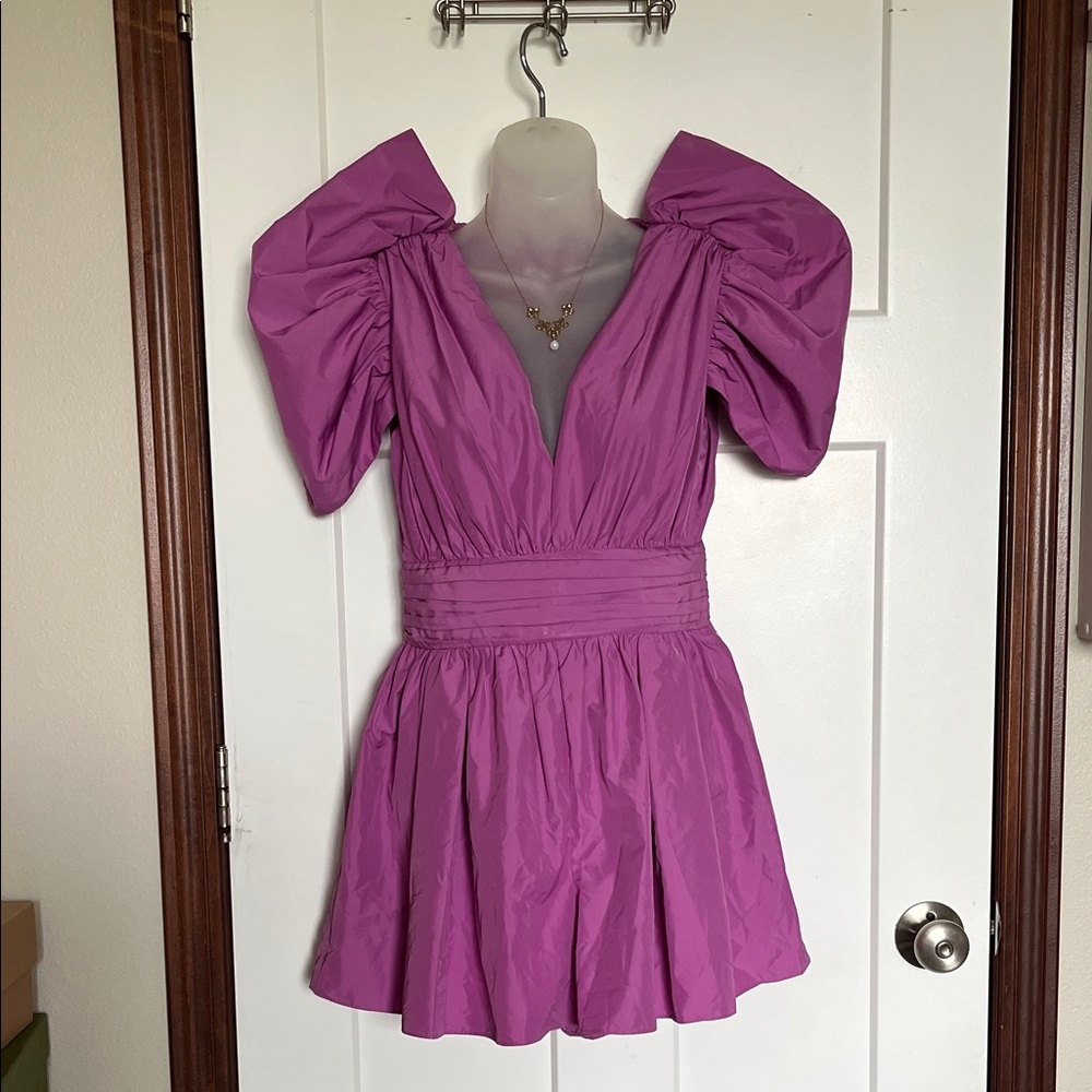 Express Lilac Puff Sleeve Dress